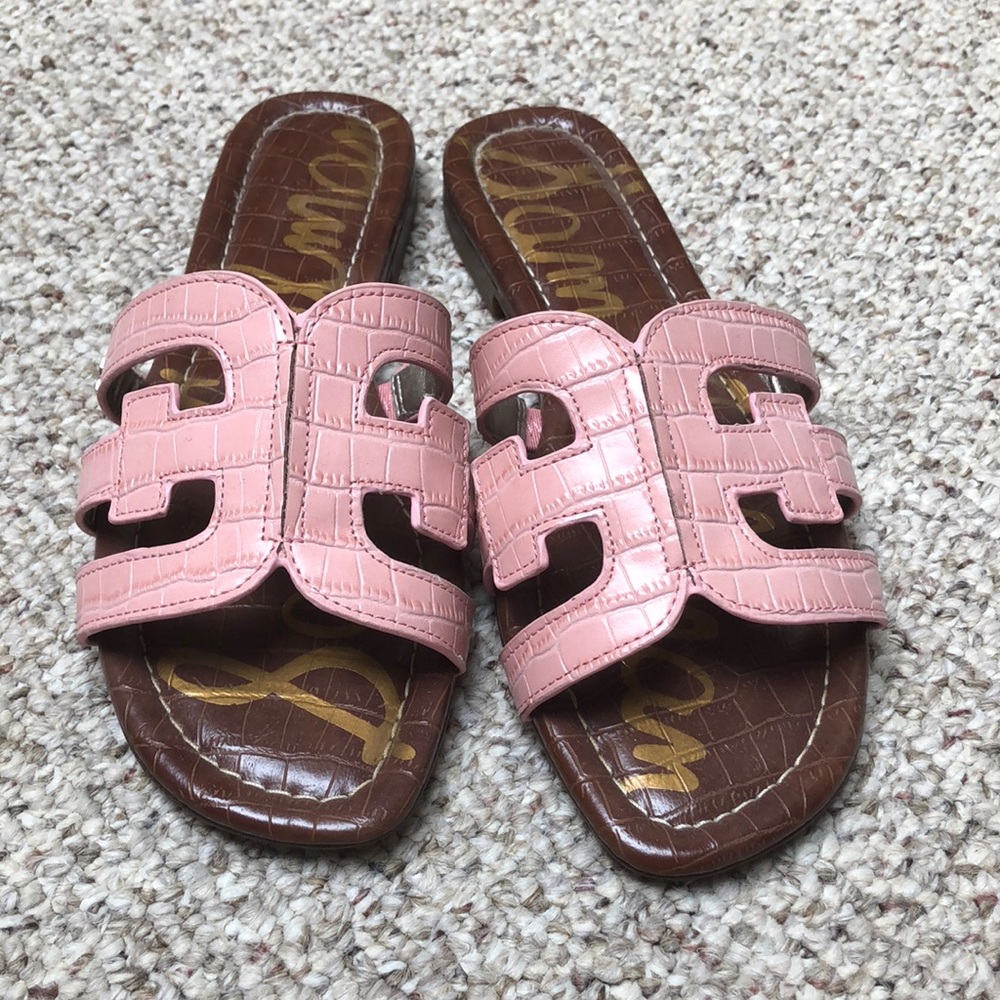 Pink sam Edelman bay slide sandals